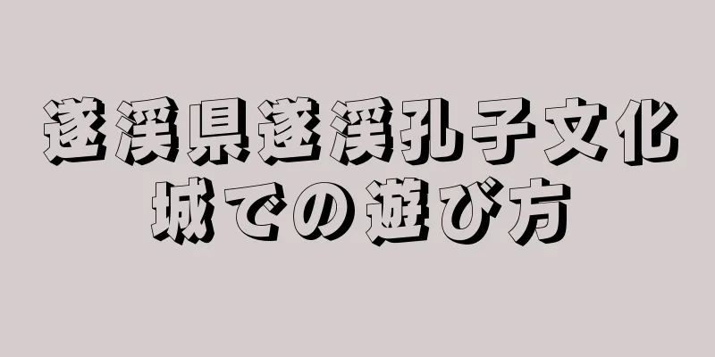 遂渓県遂渓孔子文化城での遊び方