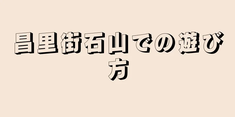 昌里街石山での遊び方