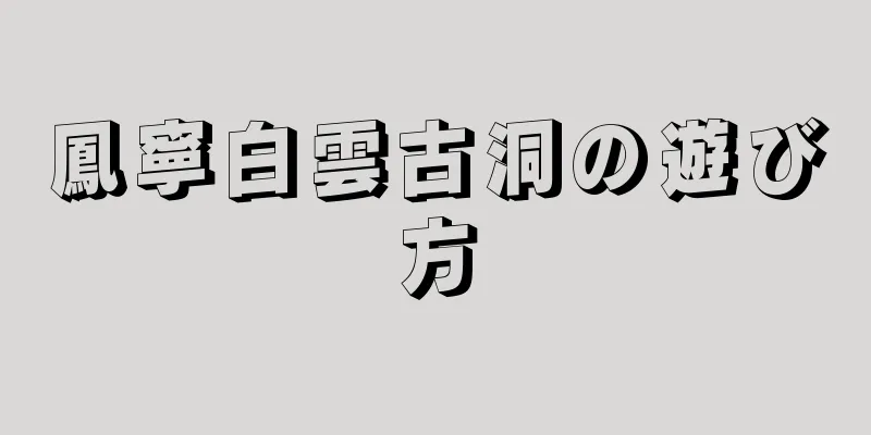 鳳寧白雲古洞の遊び方