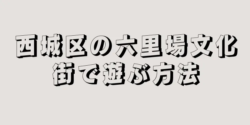 西城区の六里場文化街で遊ぶ方法