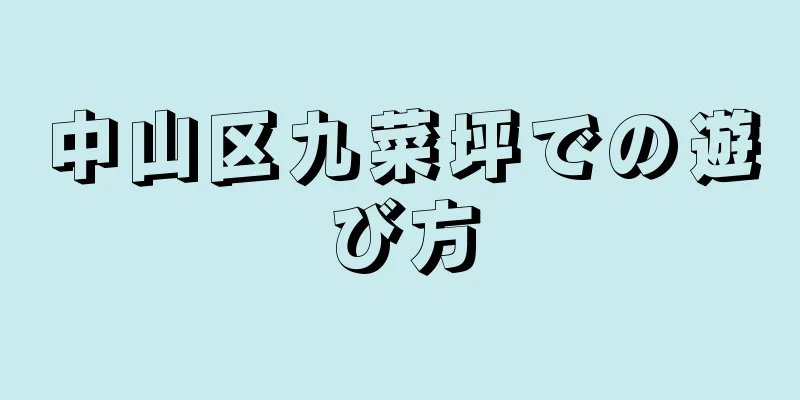 中山区九菜坪での遊び方