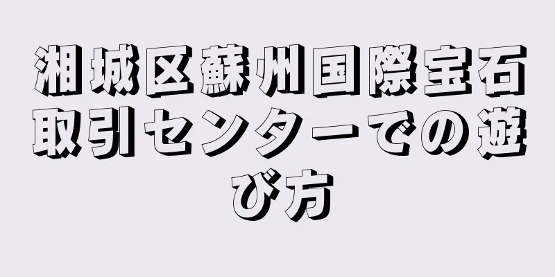 湘城区蘇州国際宝石取引センターでの遊び方