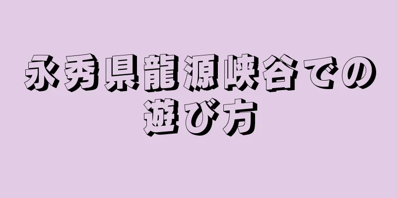 永秀県龍源峡谷での遊び方
