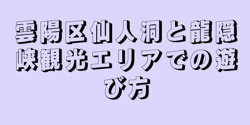 雲陽区仙人洞と龍隠峡観光エリアでの遊び方