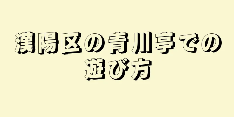 漢陽区の青川亭での遊び方