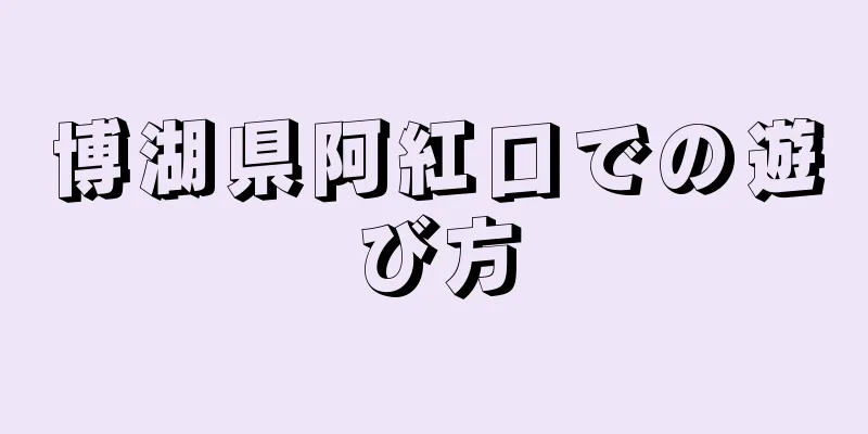 博湖県阿紅口での遊び方