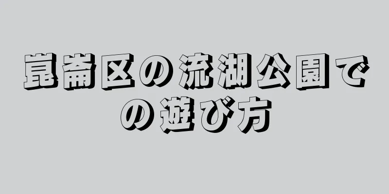 崑崙区の流湖公園での遊び方