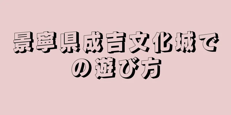 景寧県成吉文化城での遊び方