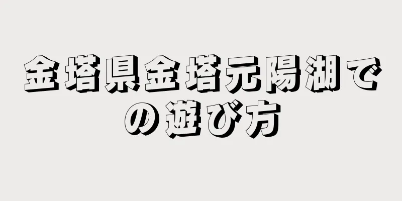 金塔県金塔元陽湖での遊び方