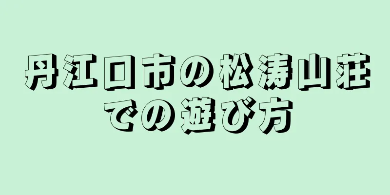 丹江口市の松涛山荘での遊び方