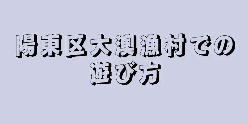 陽東区大澳漁村での遊び方