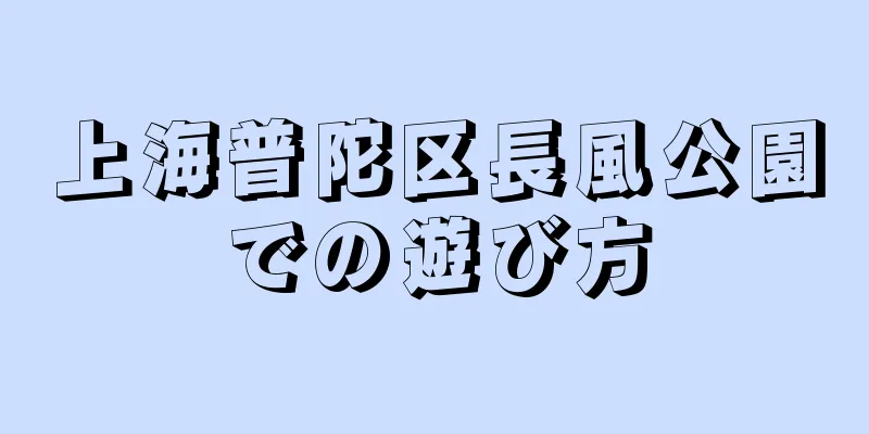上海普陀区長風公園での遊び方