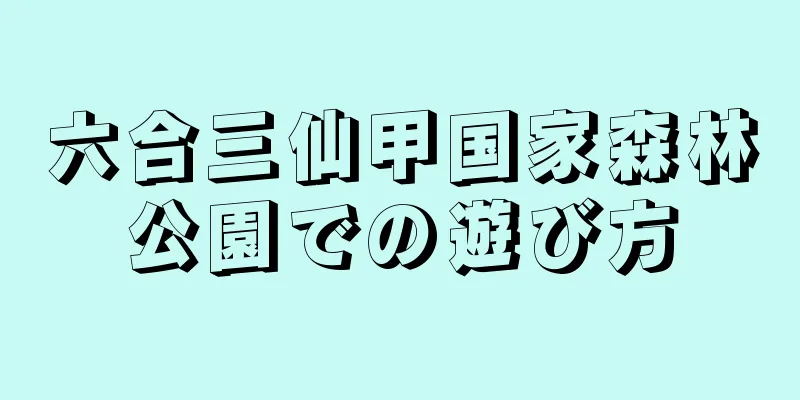 六合三仙甲国家森林公園での遊び方