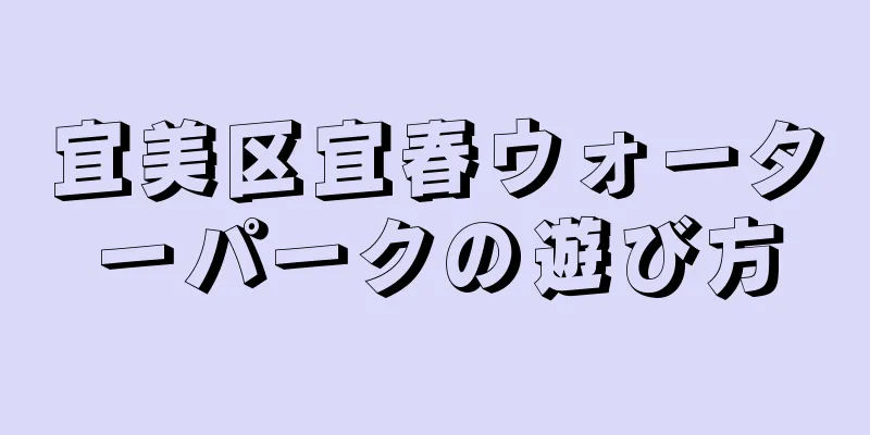 宜美区宜春ウォーターパークの遊び方