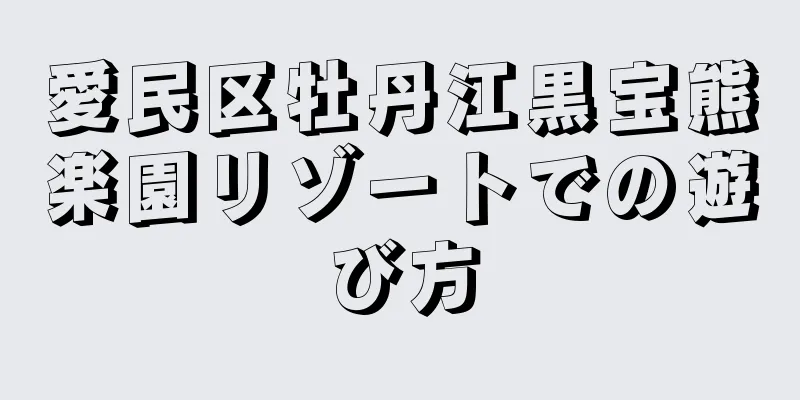 愛民区牡丹江黒宝熊楽園リゾートでの遊び方