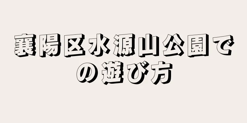襄陽区水源山公園での遊び方
