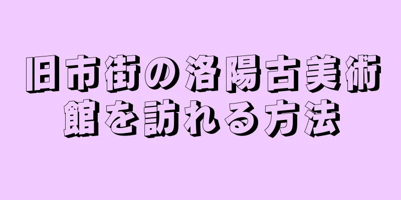 旧市街の洛陽古美術館を訪れる方法