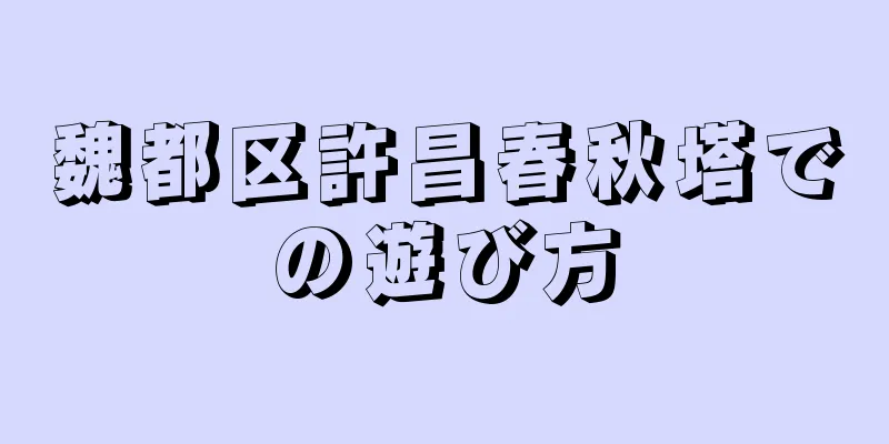 魏都区許昌春秋塔での遊び方