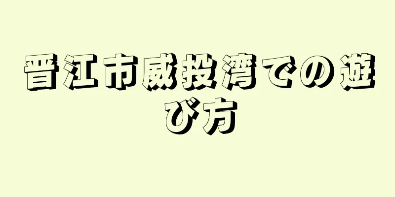 晋江市威投湾での遊び方