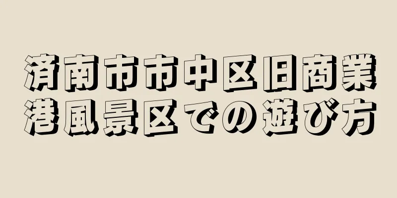 済南市市中区旧商業港風景区での遊び方