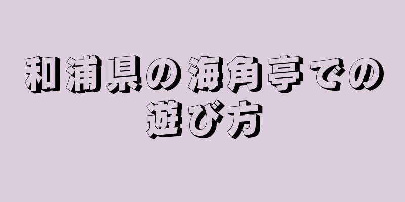 和浦県の海角亭での遊び方