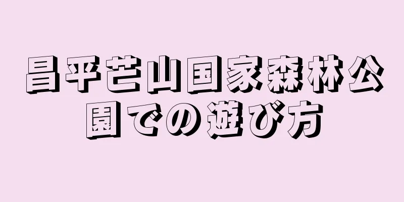 昌平芒山国家森林公園での遊び方
