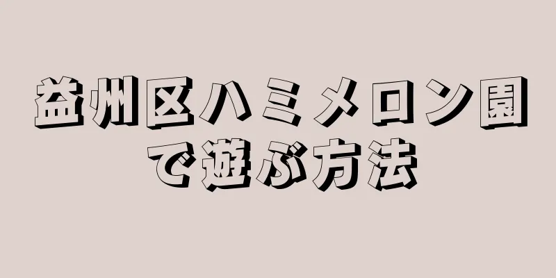 益州区ハミメロン園で遊ぶ方法