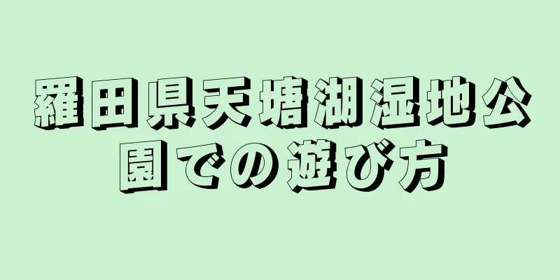 羅田県天塘湖湿地公園での遊び方