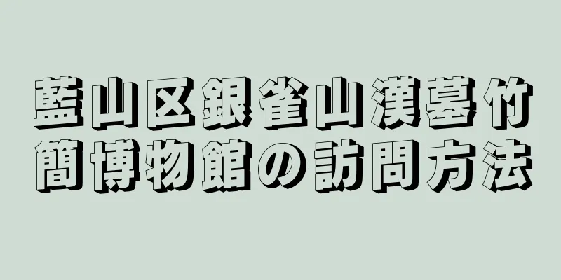 藍山区銀雀山漢墓竹簡博物館の訪問方法