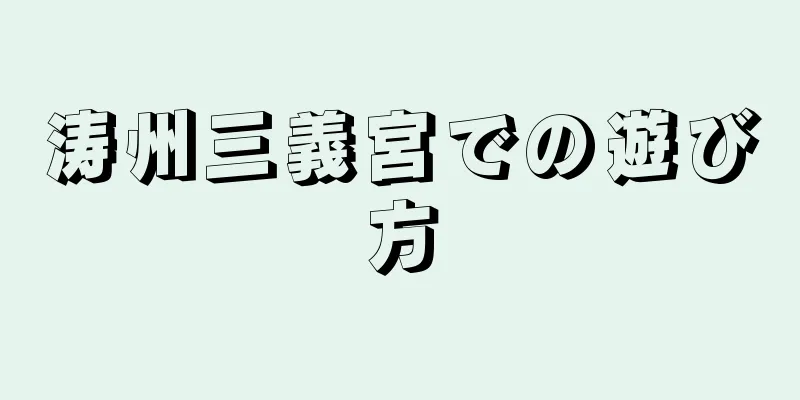涛州三義宮での遊び方