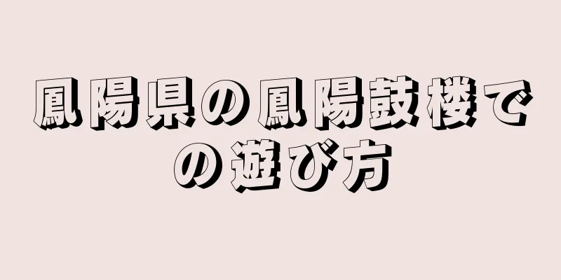 鳳陽県の鳳陽鼓楼での遊び方