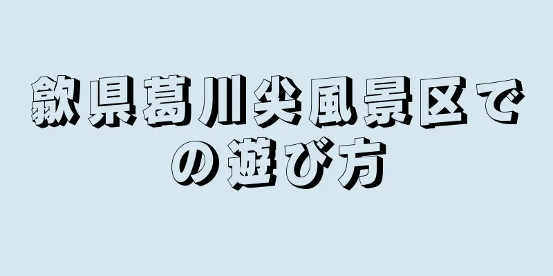 歙県葛川尖風景区での遊び方