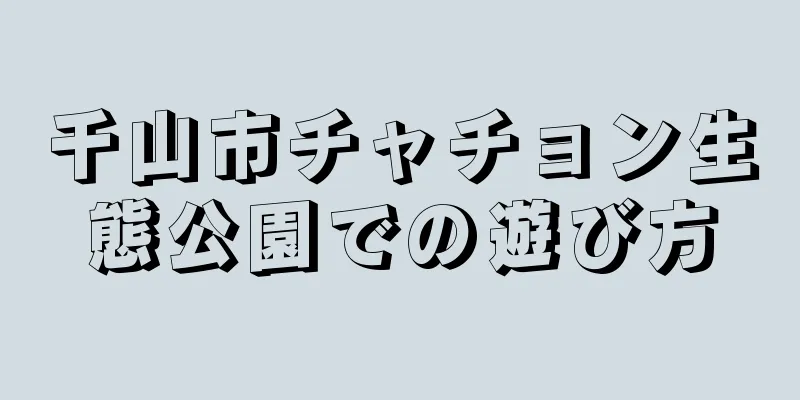 千山市チャチョン生態公園での遊び方