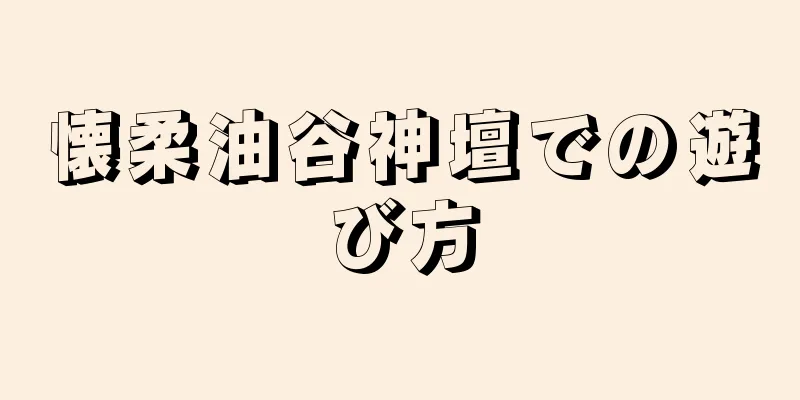 懐柔油谷神壇での遊び方