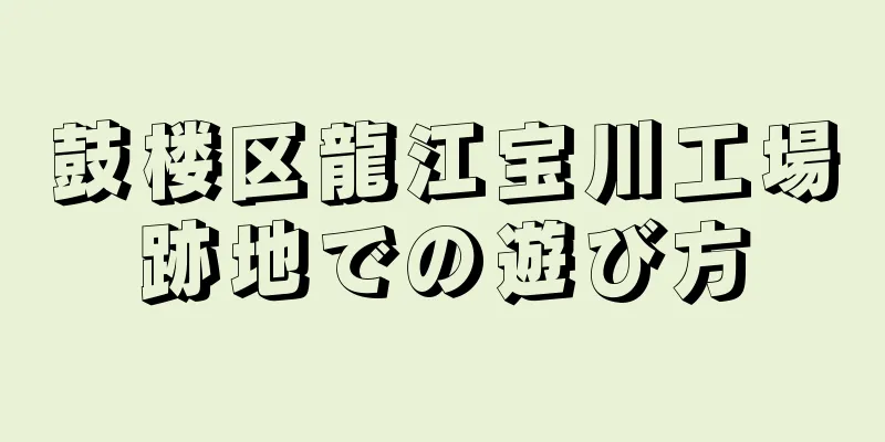 鼓楼区龍江宝川工場跡地での遊び方