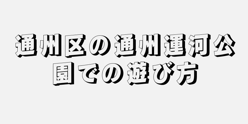 通州区の通州運河公園での遊び方