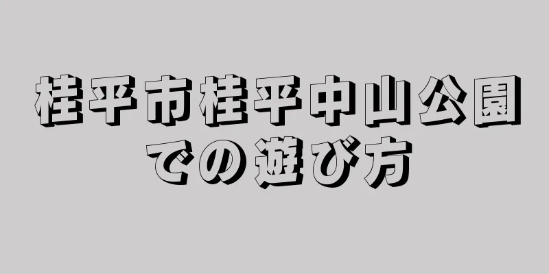 桂平市桂平中山公園での遊び方