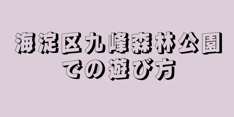 海淀区九峰森林公園での遊び方