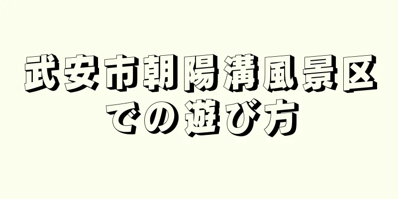 武安市朝陽溝風景区での遊び方