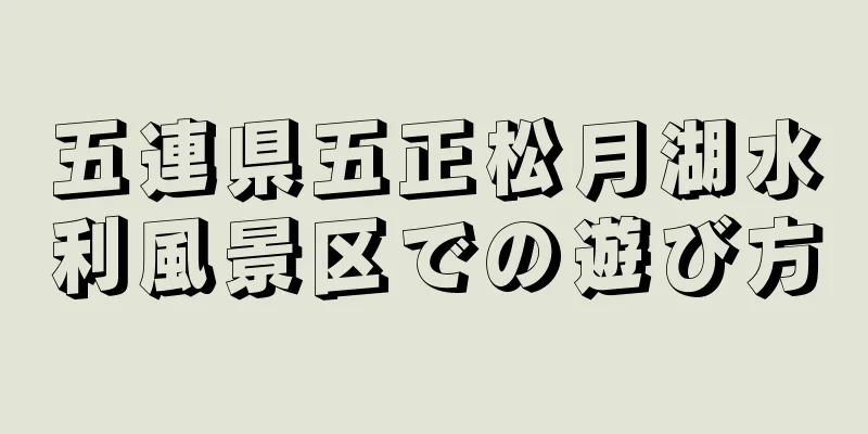 五連県五正松月湖水利風景区での遊び方