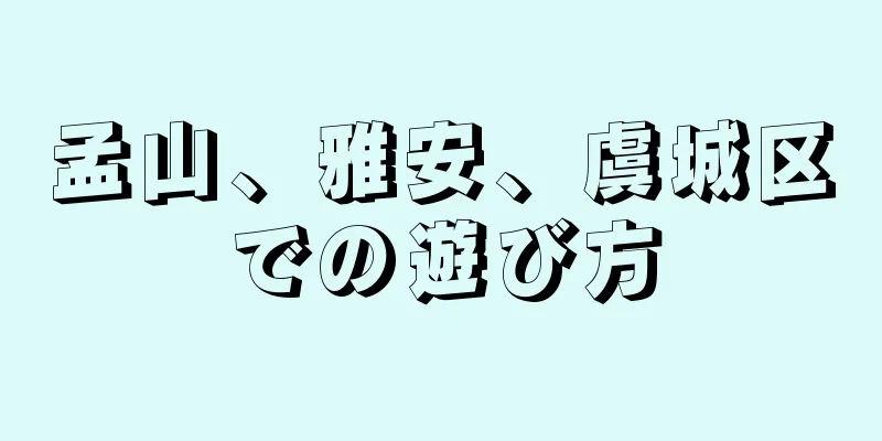 孟山、雅安、虞城区での遊び方