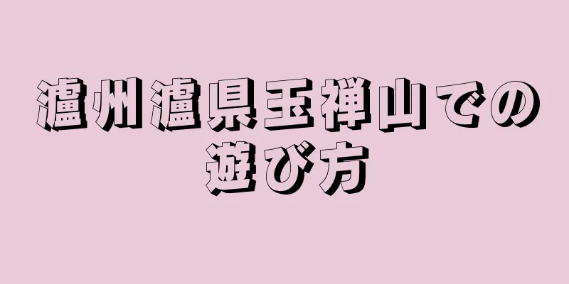 瀘州瀘県玉禅山での遊び方