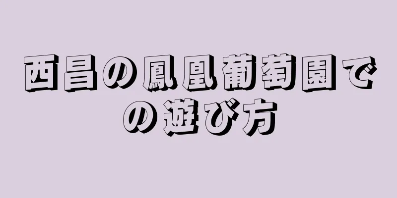 西昌の鳳凰葡萄園での遊び方