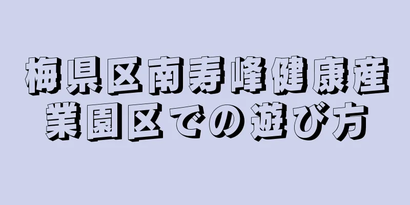 梅県区南寿峰健康産業園区での遊び方