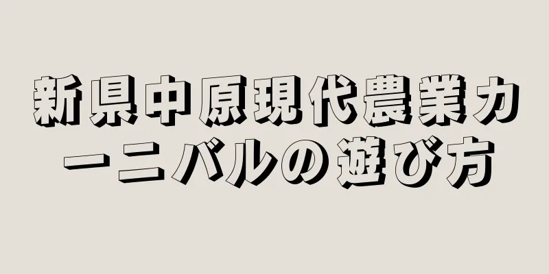 新県中原現代農業カーニバルの遊び方