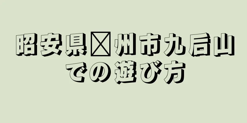 昭安県漳州市九后山での遊び方