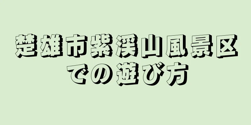 楚雄市紫渓山風景区での遊び方