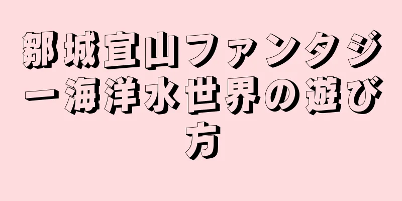 鄒城宜山ファンタジー海洋水世界の遊び方