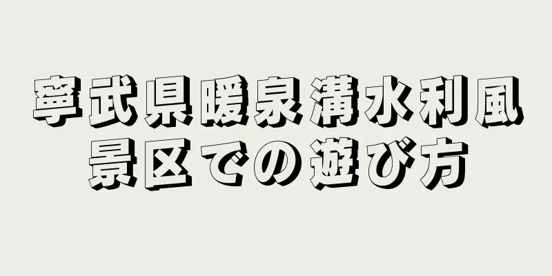 寧武県暖泉溝水利風景区での遊び方