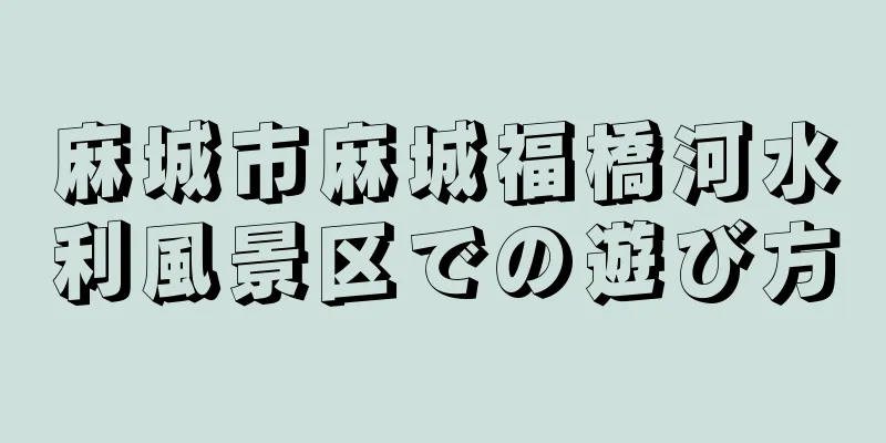 麻城市麻城福橋河水利風景区での遊び方